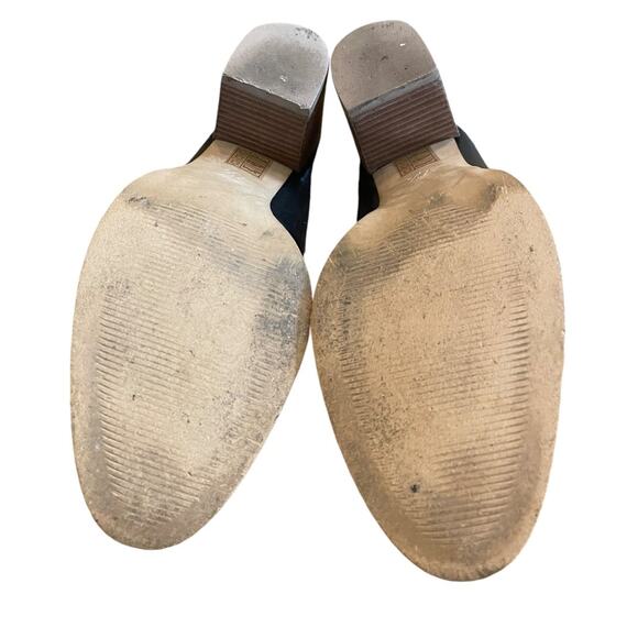 Size 7.5 Madewell The Harper Black Leather Mules J8560 Stacked Heel - Picture 8 of 11